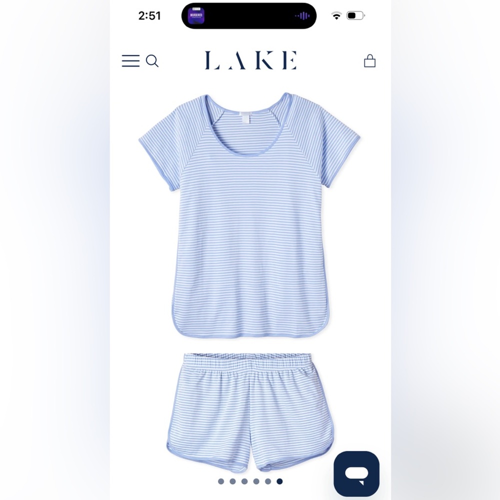 LAKE - Pima Shorts Set in Hydrangea - Size S